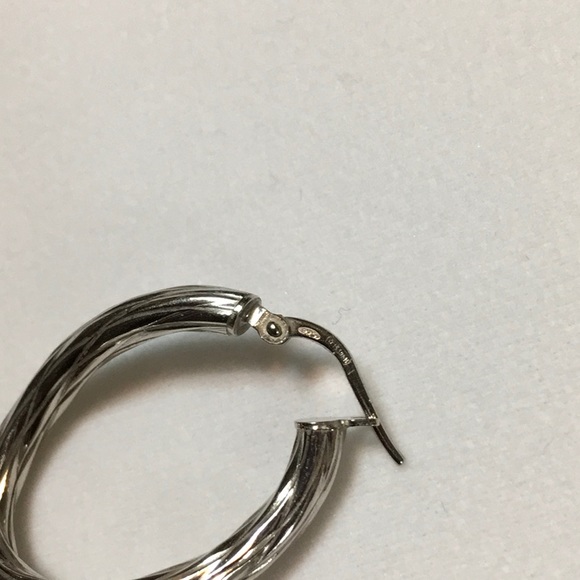 Milor Made In Italy Sterling Wavy Hoop Earrings - Picture 4 of 6